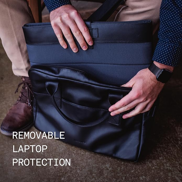 Nordweg Nomad Leather Briefcase NW080A – Leather Bag for Work & Travel – Fits 15.6” Laptop – Minimalist, Durable, Elegant
