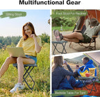 16" Foldable Portable Camping Stool Heavy Duty 350lbs for Adults Hiking, Lightweight Travel Stool with Carry Bag, Gray