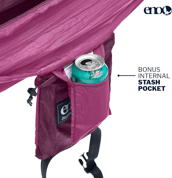 ENO DoubleNest Hammock - Lightweight, Portable, 1 to 2 Person Hammock - for Camping, Hiking, Backpacking, Travel, a Festival, or The Beach - Plum/Berry