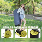 Memory Foam Camping Mattress Sleeping Pad, 3" Thick Waterproof Portable Roll Up Sleeping Mats & Floor Mattress Pad with Pillow + Travel Bag for Camping Car Truck SUV Tent Sleepover Kids Adult