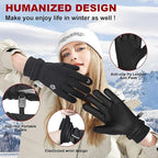 Pixel Panda Winter Gloves for Men Women Warm Touchscreen Gloves for Cold Weather Thin Water-Resistant Windproof Non-Slip Gloves for Cycling, Driving, Running, Hiking