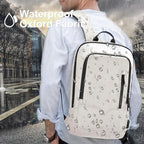 hk Backpack for Men Business Slim Backpack with USB Charger Computer Lightweight Anti-theft Travel (White, 17.3 Inch)