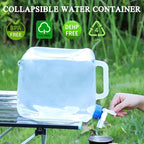 Collapsible Water Container with Spigot & Hook, BPA Free Water Jug, Foldable Carrier Bucket, Water Storage Container for Camping Hiking Survival Kit, 2-Pack (20L/5.3 Gallon)