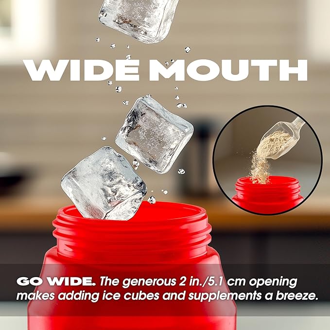 Cannon Sports 1 Liter Sports Water Bottle, BPA-Free, 34 Oz Capacity, Large Mouth, 2 lids (Straw and Squeeze), Great For Helmet Sports Such As Hockey, Lacrosse, Football, Boxing (2 Pack) (Red)