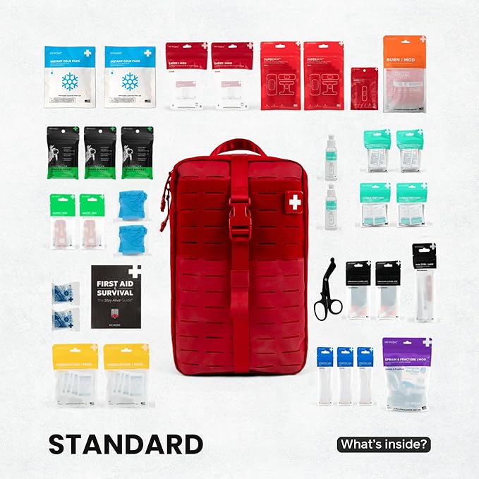 My Medic MYFAK Large Standard - HSA FSA First Aid Kit - Comprehensive Home Medical Kit with 150 Items - IFAK for Camping Car or Boat - Red