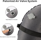 TOBTOS Ultralight Camping Pillow - Inflatable, Ergonomic Neck & Lumbar Support, Blow Up Air Pillow for Travel, Hiking, Outdoor (Black), 17x12