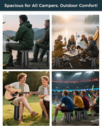 XXL 19.7" Collapsible Stool with Removable Cushion & Waterproof Storage Bag - Extra Wide Portable Folding Stool for Adults, Camping, Travel, Max Capacity 1000lbs