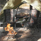 Camping Folding Chair, Heavy Duty Steel Frame Support 400 LBS with Side Pocket and Cup Holder, Portable for Camping, Fishing, Picnic,Camouflage