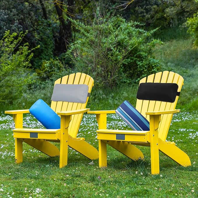 Chaise Lounge Head Pillow, 2 Pack Outdoor Lounge Chair Pillows with Adjustable Strap Longue Head Pillow Headrest Pillows for Patio Backyard Beach Pool Garden Recliner(Azure Blue)