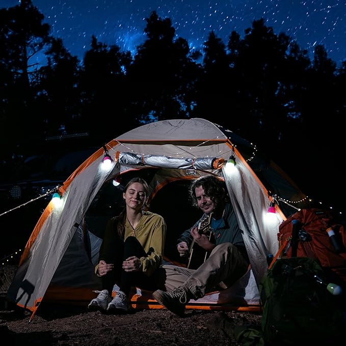 EverBrite Rechargeable Camping Light, Portable Tent Lantern, 3 Lighting Modes, Hanging Tent Light Bulbs with Clip Hook for Hiking, Fishing, Backpacking, Emergency and More(3 Pack)