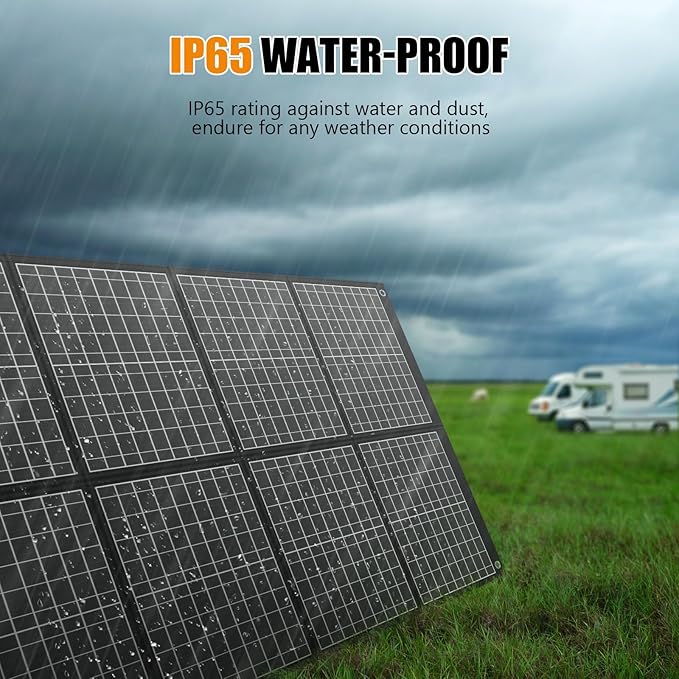100 Watt Portable Solar Panels,100w Foldable Solar Panel for Power Station Camping Hiking Off-Grid Living, Monocrystalline Folding Panels Solar with 5V USB 18V DC Output