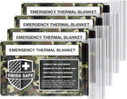 Swiss Safe 4 Pack Mylar Emergency Blankets for Survival - Compact & Insulated for Cold Weather - Designed for NASA, Outdoor, Running, Camping, Survival, First Aid Car Kit - Woodland Camo, 4 Pack