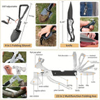 Survival Kit, 252Pcs Survival Gear First Aid Kit with Molle System Compatible Bag and Emergency Tent, Emergency Kit for Earthquake, Outdoor Adventure, Hiking, Hunting, Gifts for Men Women (Black)