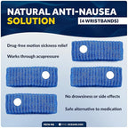 Five Oceans Motion Sickness Bands - Sea Sickness Acupressure Wristbands for Natural Relief of Nausea, Dizziness, Vomiting, and Motion Sickness - 2 Pair (4 Wristbands) - FO78-M2