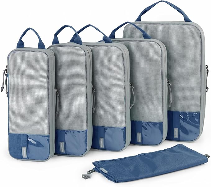 BAGSMART 6 Set /4 Set/2 Set Compression Packing Cubes for Travel, Lightweight Luggage Organizer Bags, Durable Space Saver Bags Travel Essentials