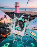 Full Face Snorkel Mask- Snorkeling Gear for Adults with Safe Dry Top Breathing System, Latest Foldable Panoramic View Snorkeling Mask for Men and Women, Anti Fog Anti Leak