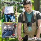 KITWLEMEN Portable Waist Fan - Personal Clip on Belt Fan, 5 Speeds 20H Cooling, Rechargeable Battery Operated, Wearable with Lanyard for Camping, Travel, Jobsite (Black)