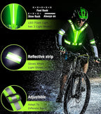 Led Light Up Running Vest Reflective Vest for Runners Night Walking, Rechargeable LED Reflective Running Vest High Visibility with Adjustable Waist/Shoulde, Reflective Armband for Women Men