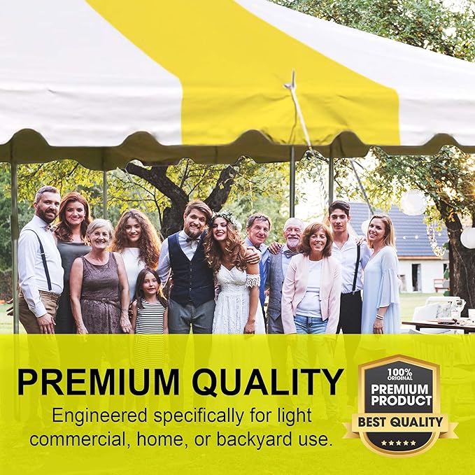Party Tents Direct 20'x30' Weekender Canopy Pole Tent - Easy Up Canopy Tent with 120 Person Capacity - Outdoor Canopies for Parties, Weddings, & Events (Yellow/White Top)