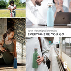 Bambaw 16 oz Stainless Steel Water Bottle, Black - Non-insulated, Dishwasher Safe, No Straw