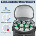 SUN CUBE Cooler Backpack 33 Can, Leakproof Insulated Backpack Cooler for Men Women, Camping Cooler Backpack for Beach Travel Hiking, Waterproof Lunch Backpack, Grey