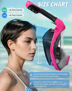 Full Face Snorkel Mask- Snorkeling Gear for Adults with Safe Dry Top Breathing System, Latest Foldable Panoramic View Snorkeling Mask for Men and Women, Anti Fog Anti Leak