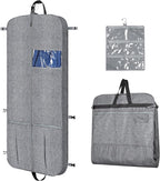 KEEGH 54" Garment Bags for Travel Tri-fold Garment Bag for Dresses Long Waterproof Suit Bags for Men Hanging Clothes for Suit Coats Tuxedos Dresses with 4 Big Pockets & Accessory Pouch, Black