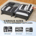 8 Set Compression Packing Cubes for Travel Essentials,Compressible Expandable Packing Cubes for Suitcase,OlarHike Luggage Organizer Bags for Travel,Handy Helper for Organizing Clothes(Black)