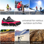 Crampons Ice Cleats Traction Snow Grips for Boots Shoes Women Men Anti Slip 19 Stainless Steel Spikes Safe Protect for Hiking Fishing Walking Climbing Mountaineering