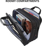 KROSER Laptop Bag Premium Laptop Briefcase Fits Up to 17.3 Inch Laptop Expandable Water-Repellent Shoulder Messenger Bag Computer Bag with RFID Pockets for Travel/Business/Men/Women-Black