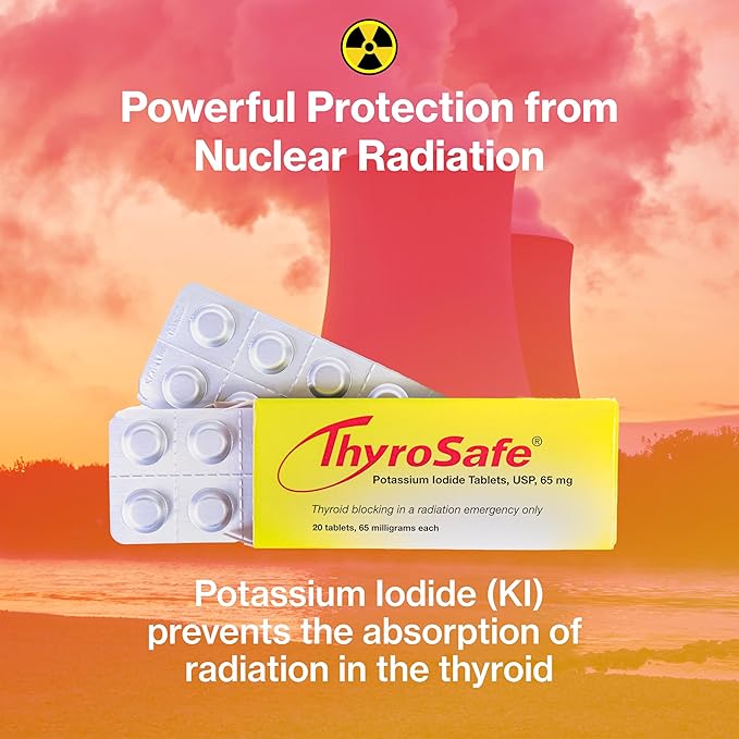 65mg Potassium Iodide Tablets (120 Pack) - Protects Your Thyroid from Nuclear Radiation Exposure