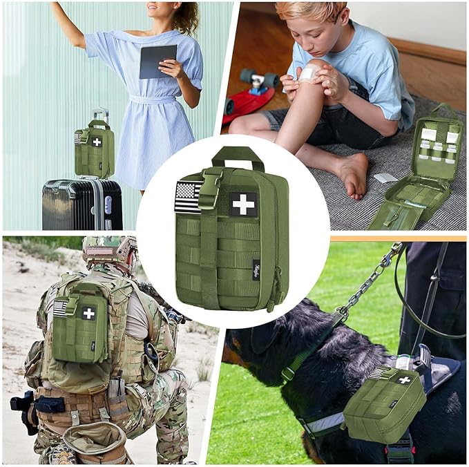 Medical Molle Pouch Tactical - 1000D Nylon First Aid Pouch, Big Capacity EMT Pouch Utility, Heavy Duty Military Grade Rip-Away Ifak Pouch for Home and Outdoor Activities（Bag Only