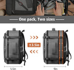 Spacious Carry On Backpack,Expandable Large 1-7DAYS Capacity Travel Backpack with Cable Access Port,Fits 18.4" Laptop,Anti Theft Water Resistant Work Backpack for Men Women,Extended Travel Work,Grey