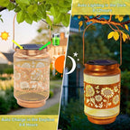 2 Pack Sunflower Solar Lanterns Outdoor Waterproof Solar Garden Decor, Birthday Gifts for Women Mom Grandma, Metal Hanging Lights with Shepherd Hook for Outside Yard Patio Pathway Backyard Porch