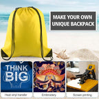 PLULON 6 Pcs Yellow Drawstring Bags - Drawstring Backpack - Gym, Sports, Travel - 34cm*40cm/13.4"*15.7