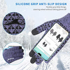 Achiou Winter Gloves, Glove for Men Women, Upgraded Touch Screen Texting Warm Running with Thermal Soft Knit Lining