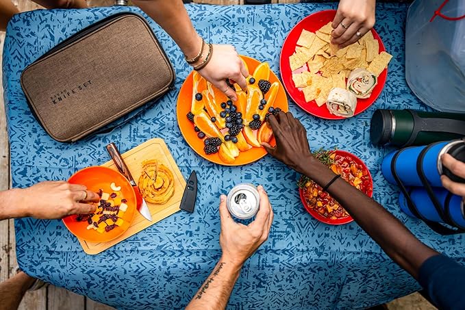 GSI Outdoors Cascadian 1 Person Table Set I 6-Piece Camping, Backpacking Mess Kit, Plastic BPA Free, Plate, Bowl, Mug, Cup & Cutlery Set