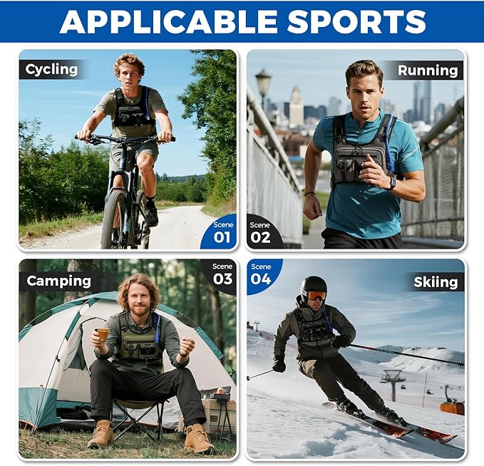 USA Original Patent Running Hydration Vest Backpack, Lightweight Chest Pack with 2.0L Water Bladder Bag Daypack for Hiking Running Cycling Race Marathon for Women Men