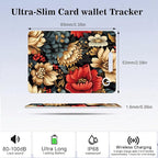 Wallet Tracker Card (iOS Only), Rechargeable Bluetooth Smart Tracking for Apple Find My Compatible Anti Tracker for Men Women Slim Item Locator for Purse Passport Key Luggage Tag (1Pcs/Golden FLR)