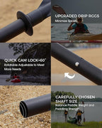 Kayak Paddle Aluminum Shaft Paddle with Nylon Blades, Floating Adjustable Kayaking Oars, 3 Piece, 220-240cm/86-94 Inches,Black/Rose/Teal/Black/Orange/Grey