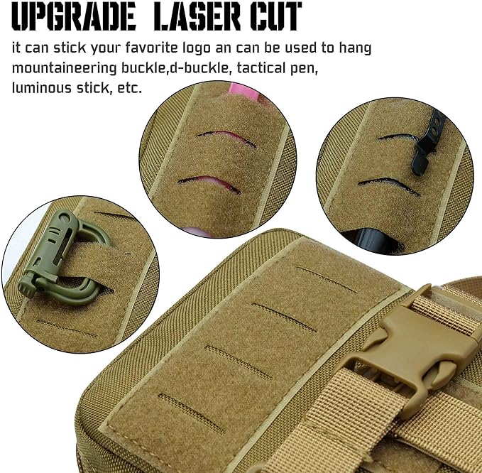 Upgrade Molle Rip Away Ifak Pouch, Tactical Small Belt First Aid Pouch Medical Utility EMT Pouch Only