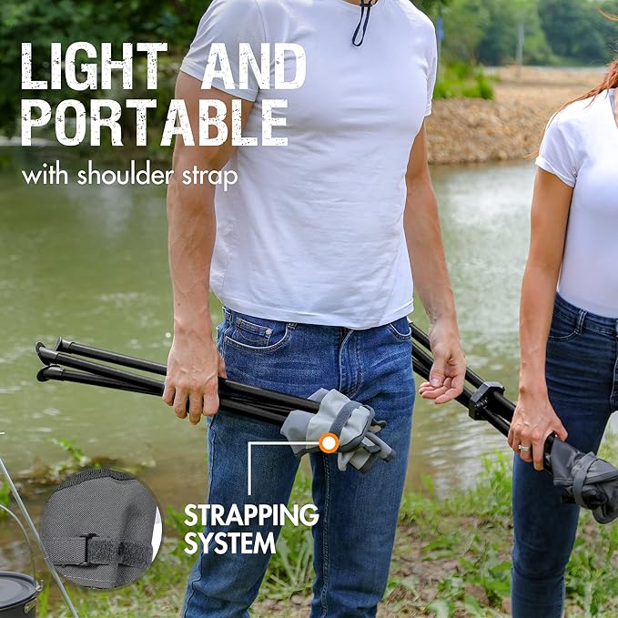 Portal Tall Folding Tripod Stool for Outdoor Camping Walking Hunting Hiking Fishing Travel, Support 225 lbs