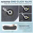 Hikenture Camping Pillow Ultralight, Inflatable Pillows with Removable Cover, Compact Portable Backpacking Pillow, Ergonomic Blow Up Camp Pillows, Washable Air Pillow for Hiking, Beach, Travel (Grey)