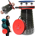 Upgraded XXL Collapsible Stool with Cushion,19.7"H-11.8"D Telescoping Folding Stool for Adults,More Sturdy Portable Camping Stools with Load Capacity 1000lbs for Outdoor,Garden,Fishing,Hiking