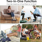 MOONCY Portable Stool, 13 Inch Small Folding Stool for Adults, Ultralight Blue Camping Stools for Hiking and Fishing, Hold Up to 265 LBS