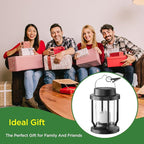 Solar Lantern Outdoor Indoor Use – Hanging Solar Lights with Realistic Flickering Flameless Candle, Weatherproof for Garden Decor, Patios, Trees, and Lawns (Black, 2 Pack)