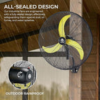 FUGOO 20'' Outdoor Quiet Oscillating Wall Fan With All Sealed Brushless DC Motor,4-Speed Waterproof Outdoor Fan, Heavy Duty Industrial Wall Mount Fans for House,Patios,Commercial,Garage,4000CFM