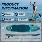 InnoExpo 11' Inflatable Stand Up Paddle Boards with Premium Accessories, Wide Stable SUP Paddle Board Design, Non-Slip Comfort Deck for Youth & Adults