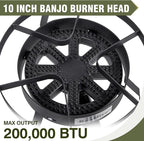 Bestfire 16" Single Propane Burner Camping Stove with 4 Feet High Pressure 0-20 PSI Gas Burner Adjustable Hose 200,000 BTU for Frying, Camping, Home Brewing and Turkey Frying