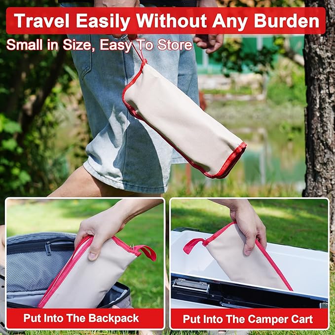 Portable Stool - Small Folding Stool Hold Up to 300 LBS, Fit for Camping, Fishing, Hiking, Gardening and Beach, Camping Seat with Carry Bag